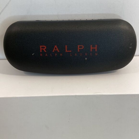 Ralph Lauren Black With Red Lettering Hard Glass Case 6 In. Width X 1 inch Tall - Picture 9 of 9